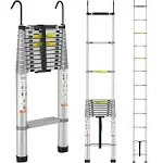 VEVOR Telescoping Ladder, 15 ft Aluminum One-Button Retraction Collapsible Extension Ladder, 400 lbs Capacity