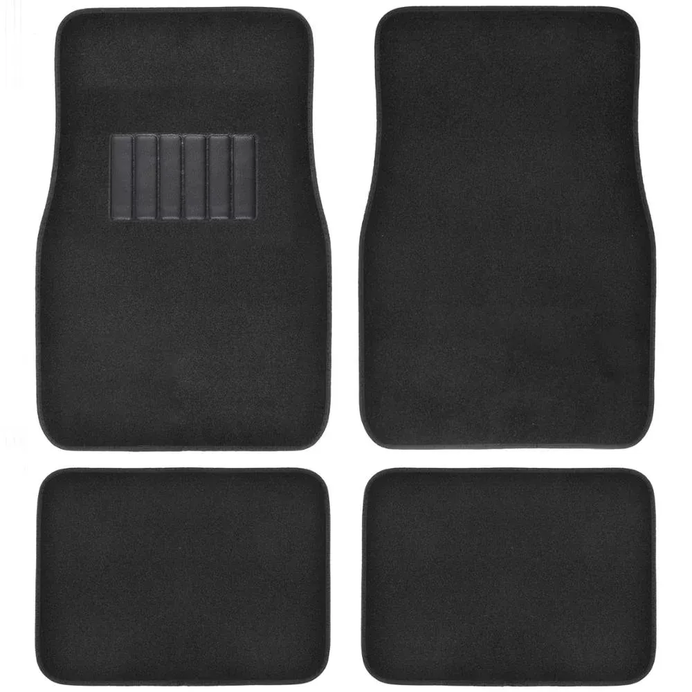 Universal Fit Classic Carpet Floor Mats for Car - Black