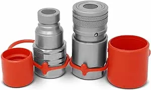 Summit Hydraulics 5/8" SAE -10 Flat Face Hydraulic Quick Connect Couplers/Couplings Set with Dust Caps