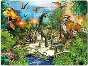 Kids Puzzle for Kids Ages 4-8 Dinosaur Floor Puzzle Raising Children Recognition Promotes Hand-Eye Coordination (Bulge Design, 46Pcs, 24x18in)