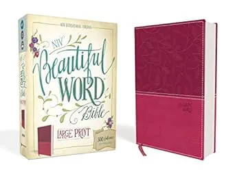 NIV, Beautiful Word Bible, Large Print, Imitation Leather, Pink: 500 Full-Color Illustrated Verses