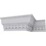 4 5/8"H x 2 7/8"P x 5 1/2"F x 94 1/2"L, (1 3/8" Repeat) Dentil Crown Moulding Ekena Millwork