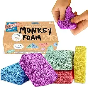 IMPRESA Monkey Foam from The Original Monkey Noodle 5 Giant Blocks - Squishy Sensory Toys for Kids with Unique Needs Fosters Creativity, Focus, & Fun - Great for Classrooms, Home, & Playtime Ages 3+