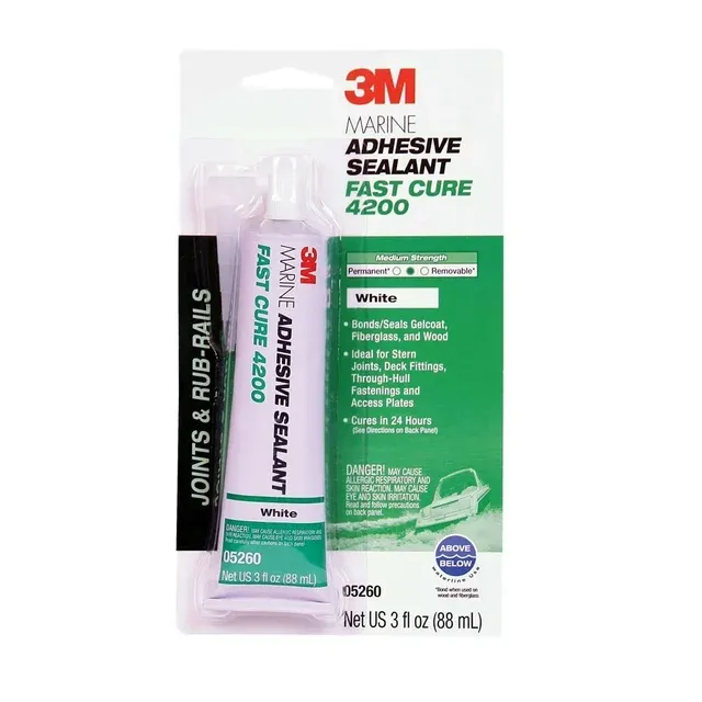 3M Marine Adhesive Sealant 4200 Fast Cure White 3 oz