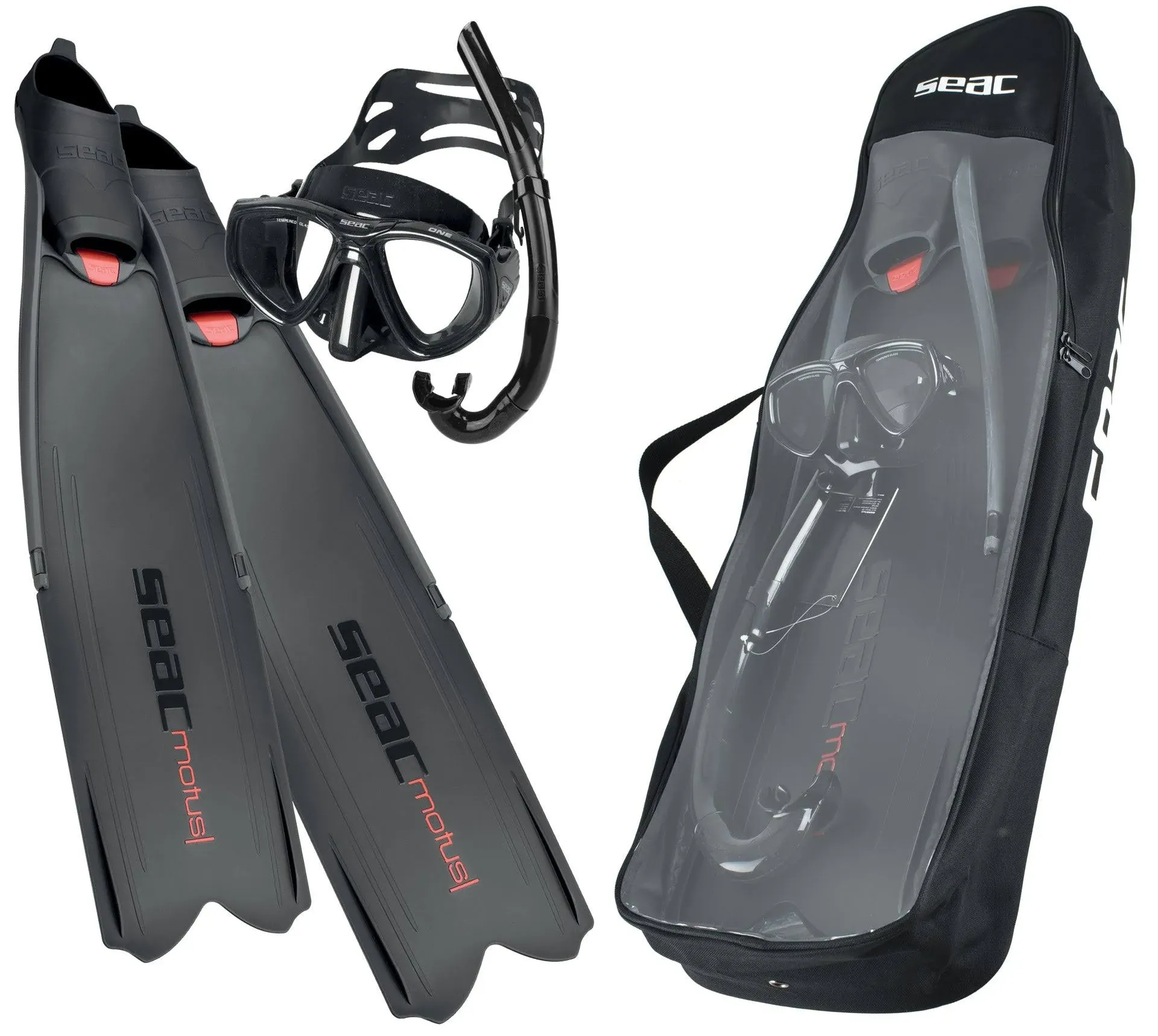 Seac Motus Tris Freediving and Spearfishing Set Black / 9.5-10