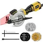 Enventor Yellow/Black 5.8 Amp Compact Circular Saw with Laser Guide