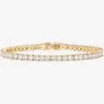 PAVOI 14K Gold Plated Cubic Zirconia Classic Tennis Bracelet | Yellow Gold Bracelets for Women | 6.5 Inches