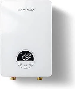 Camplux 1.8 GPM 6kW Tankless Electric Water Heater 240V White TE06PRO