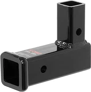 CURT 45013 Vertical Receiver Trailer Hitch Adapter, 2-Inch, 5,000 lbs, 2-7/16-In Rise, GLOSS BLACK POWDER COAT