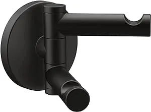 Moen Align Matte Black Modern Double Swivel Robe Hook, YB0402BL