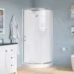 Ove Decors Breeze 32 in. Satin Nickel Shower Kit with Clear Glass Panels, Walls and Base Included - Grey