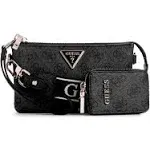 Guess Latona Mini Triple Compartment Top Zip, Coal Logo