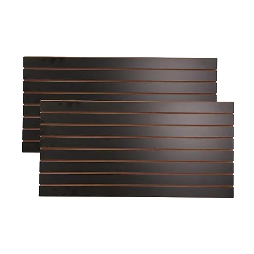 SSWBasics 4 x 2 Foot Horizontal Black Slatwall Easy Panels - Pack of 2