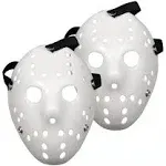 YOMINY Halloween Full Face Mask 2 Pack DIY White Jason Mask Dance Cosplay Masquerade Party Mask Prop Horror Hockey