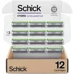 Schick Hydro Slim Head Sensitive Refills — Schick Razor Refills for Men, Men’s Razor Refills, 12 Count