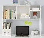 Computer Desktop Bookcase Countertop Storage Bookshelf Organizer with 4 Cubbies