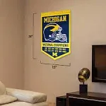 Michigan Team University Wolverines 12 Time 12x Football National Champions Banner