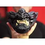 Vercico Oni Samurai Mask Half Face Japanese Warrior Mask Ghost Warrior Character Masks Novelty Halloween Party Cosplay Costume Cool Halloween Cosplay