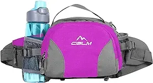 Hiking Fanny Pack Waist Bag with Water Bottle Holder for Men Women Outdoors Walking Running Lumbar Pack Fit iPhone iPod Samsung Phones (Purple004)