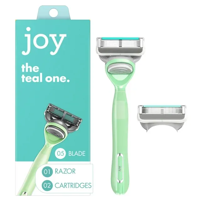 Joy. The Teal One, Teal Razor with 2 Cartridges