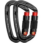 OUPENG Sky Auto Locking Carabiner Clips - 28KN (6172lbs) Heavy Duty Caribeaners 2pcs Large Carabiner Clip for Keychainshammockcamping, Gym, Hiking, O