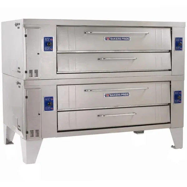 Bakers Pride Y-602 Super Deck Y Series Natural Gas Double Deck Pizza Oven 60" - 240,000 BTU