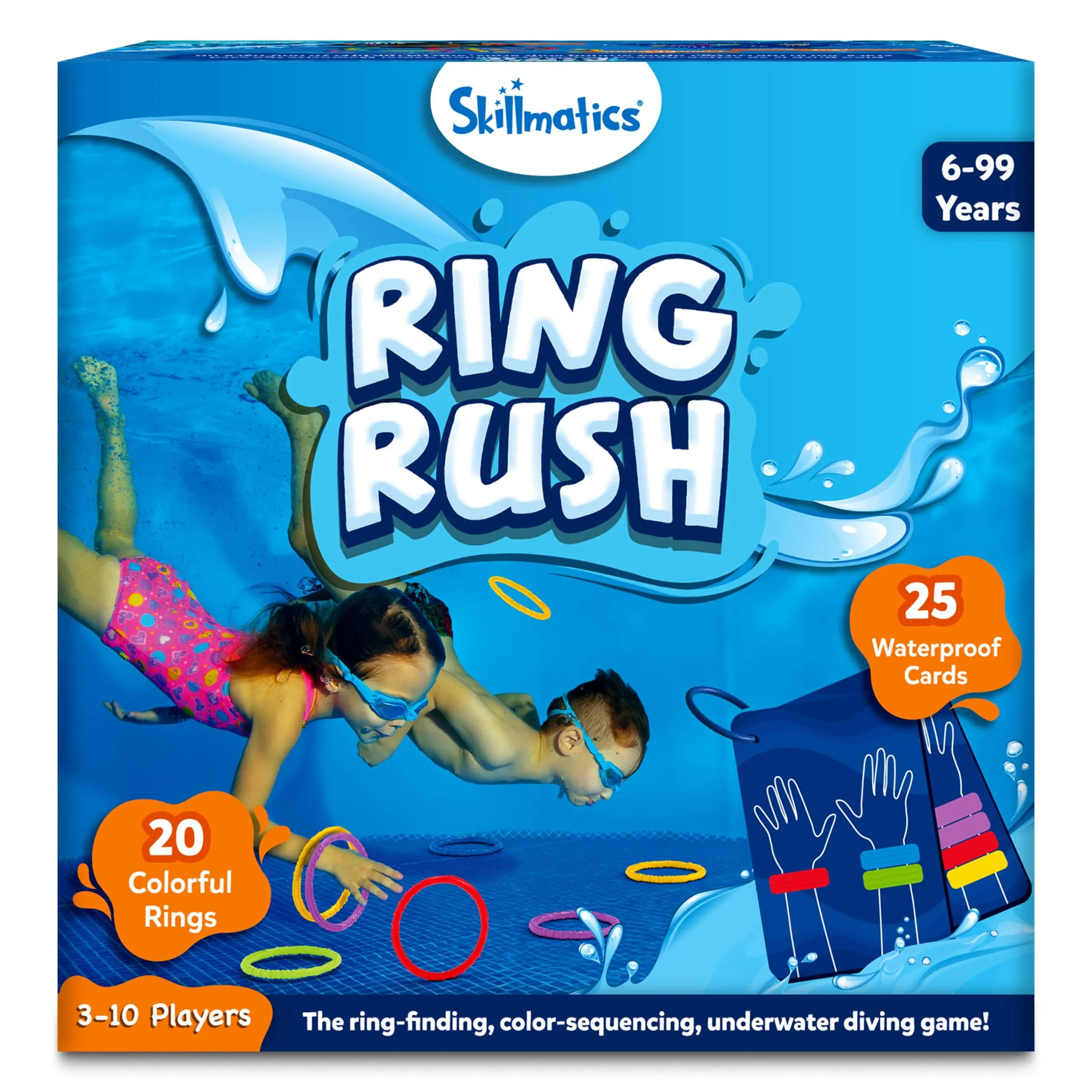 Skillmatics Ring Rush Diving Toys - Underwater Search and Find Game for Summer Fun, Swimming Pool Toys, Gifts for Kids, Boys, Girls Ages 6, 7, 8, 9