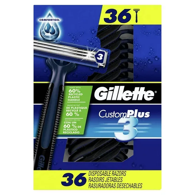 Gillette Custom Plus3 Disposable Razors, 36 Count, Other