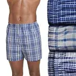 Jockey Mens 3-Pk. Blue Plaid Woven Boxers - Blue Multi - XX-Large