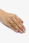 Yellow Gold-Plated Sterling Silver Swirling Cutout Dome Ring Jewelry