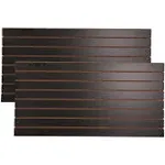 SSWBasics 4 x 2 Foot Horizontal Black Slatwall Easy Panels - Pack of 2