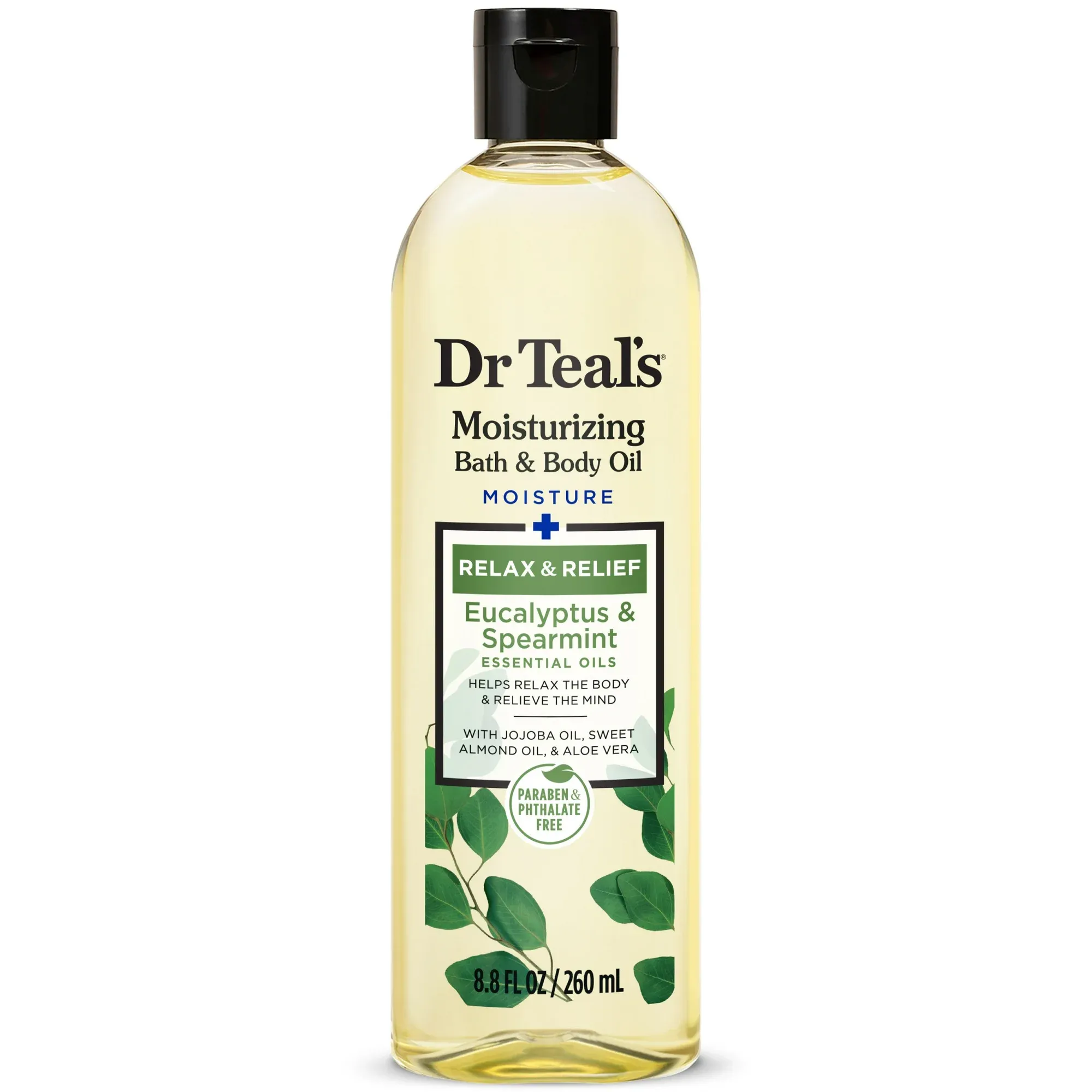 Dr Teal's Bath Additive Eucalyptus Oil Pure Epson Salt Body Oil Relax & Relief with Eucalyptus & Spearmint by Dr Teal's 8.8 oz