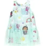 Dreamworks Gabby's Dollhouse Pandy Paws Kitty Fairy Cakey Cat Little Girls Mesh Dress Blue 7-8