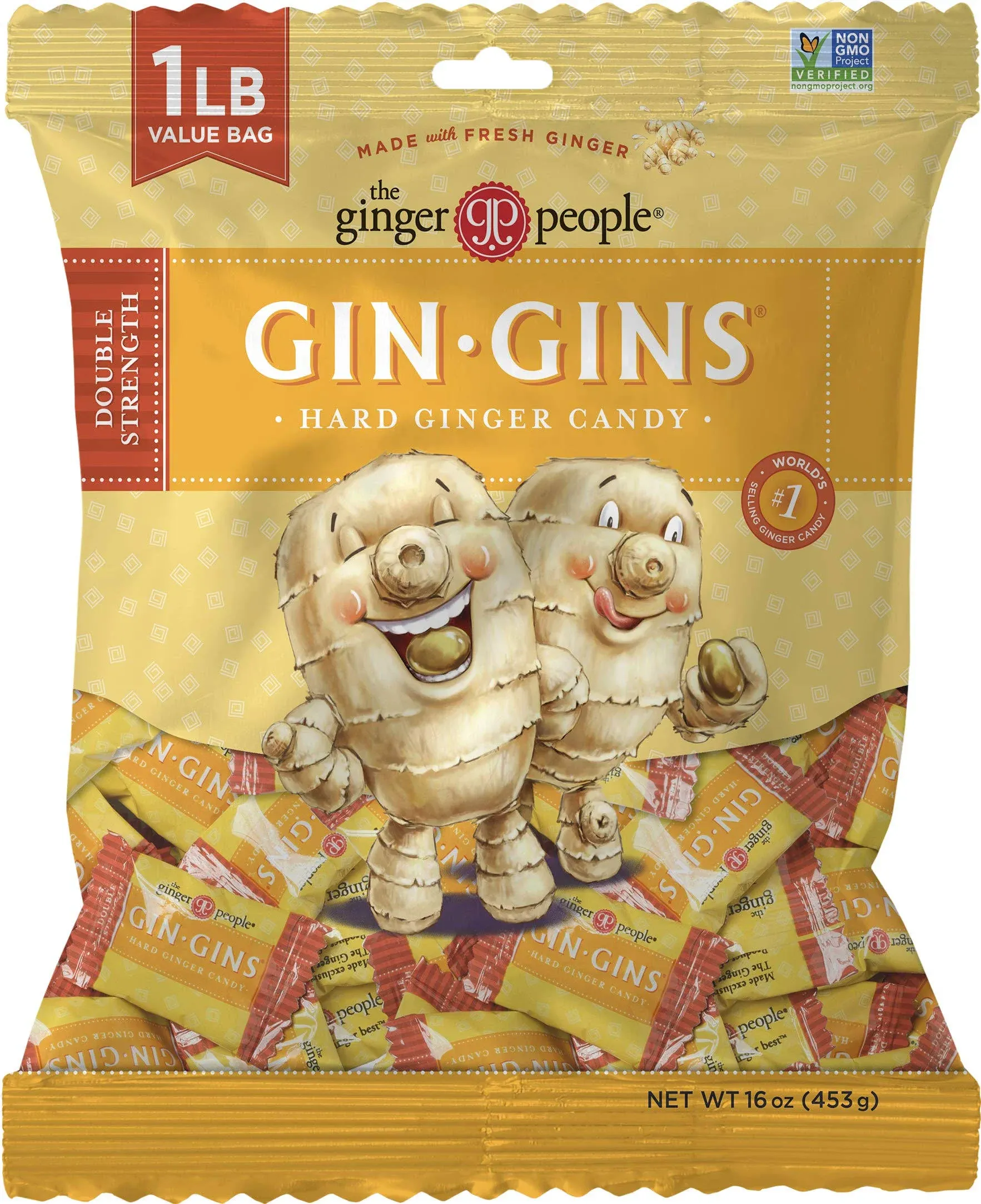 The Ginger People Gin Gins Double Strength Hard Ginger Candy