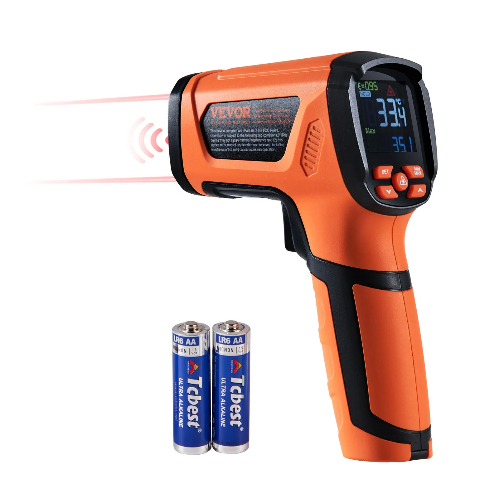 VEVOR Infrared Thermometer -402732F Dual Laser Temperature Gun Non-Contact HWCWYSZBG5002W23QV9