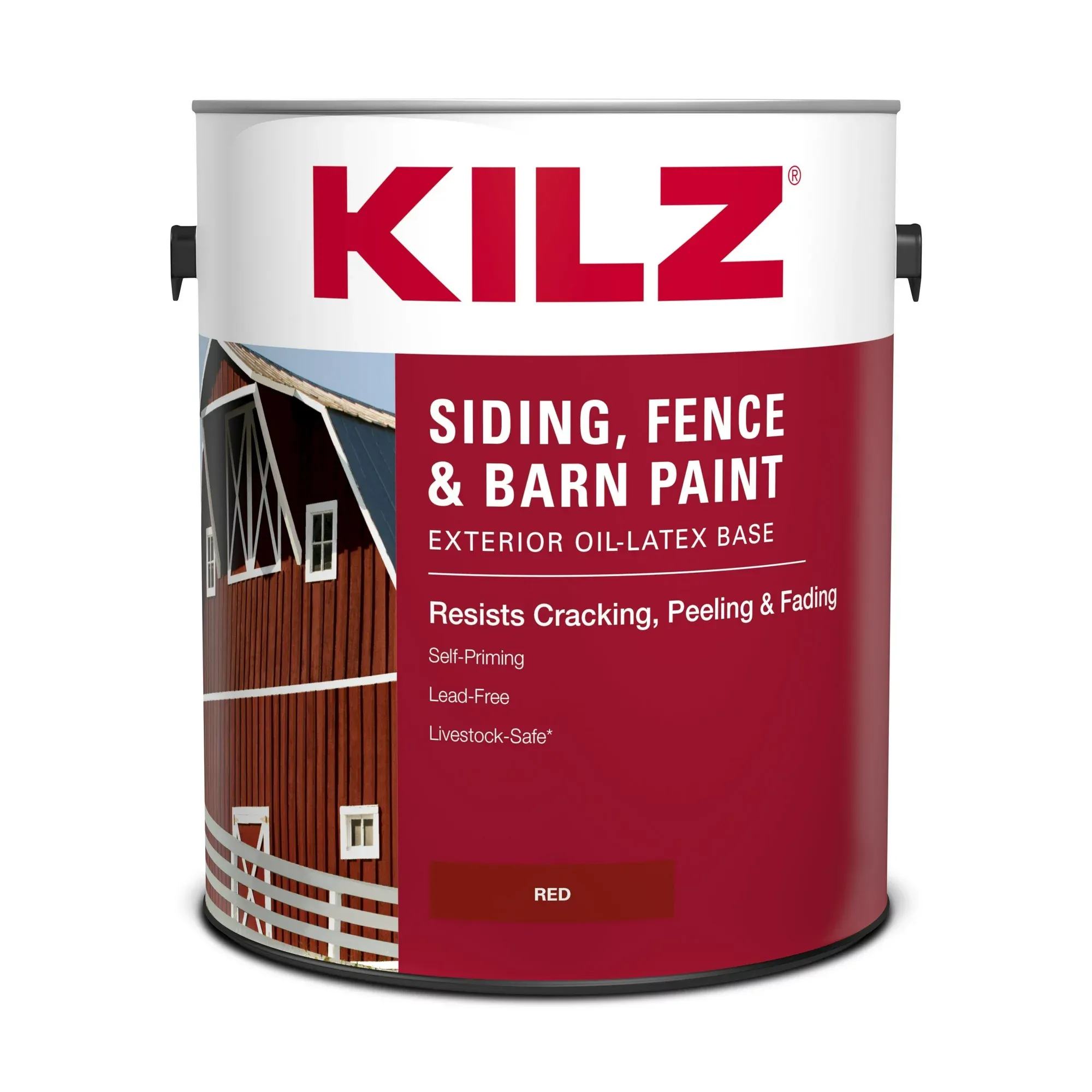 Kilz Exterior Siding, Fence, and Barn Paint, Red, 1-Gallon