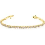 Diamond Muse 1/2 Carat Diamond, Prong Set Yellow Gold Rhodium Over Sterling Silver Diamond Tennis Bracelet (Diamond Quality I-J,I2-I3)