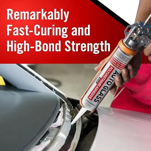 [2 Pack] Polyurethane Windshield Adhesive with Fast Curing Formula - High Bond Strength Window Sealant Compound - Easy Automotive Glass Glue - Windshield Sealant Black - Vehicle & RV Polyurethane Glue