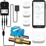 YoLink DIY Automatic Water Leak Detection Shut-Off Starter Kit Bulldog Ball Valve Manipulator Wireless Valve Controller 3 Leak Sensors Hub