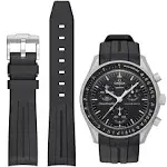 BONACE Bands for Moonswatch Watch,Curved No Gap Rubber Strap Compatible with Omega x Swatch Moonswatch Speedmaster/Rolex/SEIKO 20mm Watch,Swatch Omega