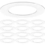 Sunco 12 Pack Goof Rings for 4 inch Recessed Lights White Can Light Goof Trim Ring, Outer Diameter 6.7-Inch, Inner Diameter 4.25-Inch, Durable