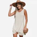 Cupshe Beige Waffle Knit Hem Twist Cover-Up - Beige - S