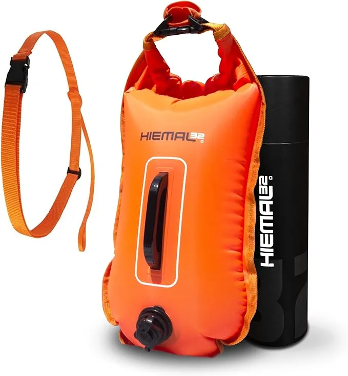 Swim Buoy for Open Water with Dry Bag 15L - Fully Waterproof Swim Bubble - Be Safe with Higher Visibility, Toughened Nylon and Rest Handle Swimming