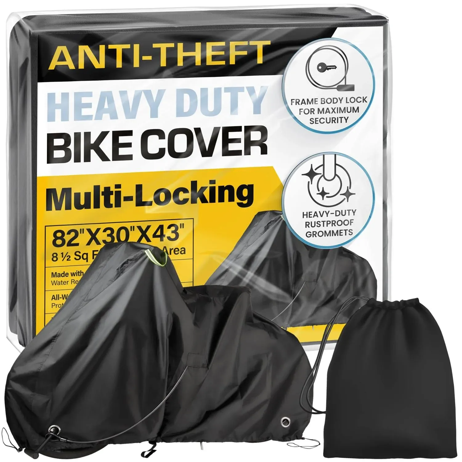 Waterproof Bicycle Cover for Outdoor Storage - Fits 1 or 2 Mountain, Road, El...