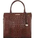 Brahmin Caroline Croc Embossed Leather Satchel - Pecan Melbourne