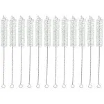 EISCO 12PK Bristle Cleaning Brushes with Fan-Shaped Ends, 9" - Twisted Stainless Steel Wire Handle - Ideal for 0.6" - 0.8" Diameter Tubes, Bottles, Flasks, Cylinders, Jars, Vases, Cups