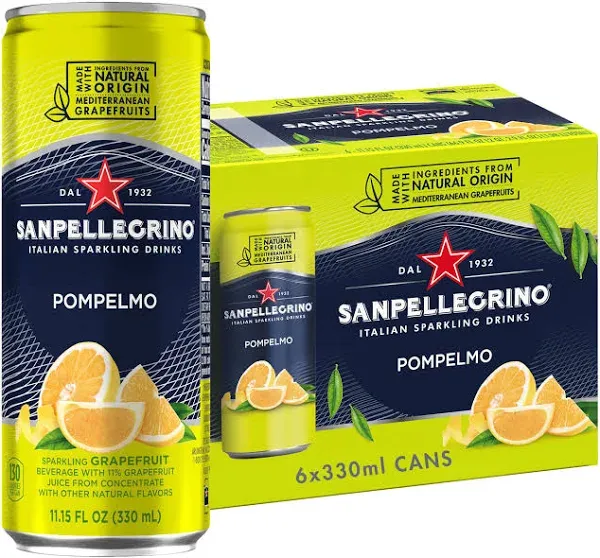 San Pellegrino Sparkling Fruit Beverages Variety Pack - 11.15 fl oz Cans - in Sanisco Box (24 Pack)