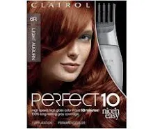 Clairol Nice'n Easy Perfect 10 Permanent Hair Dye, 6R Light Auburn Hair Color, 1