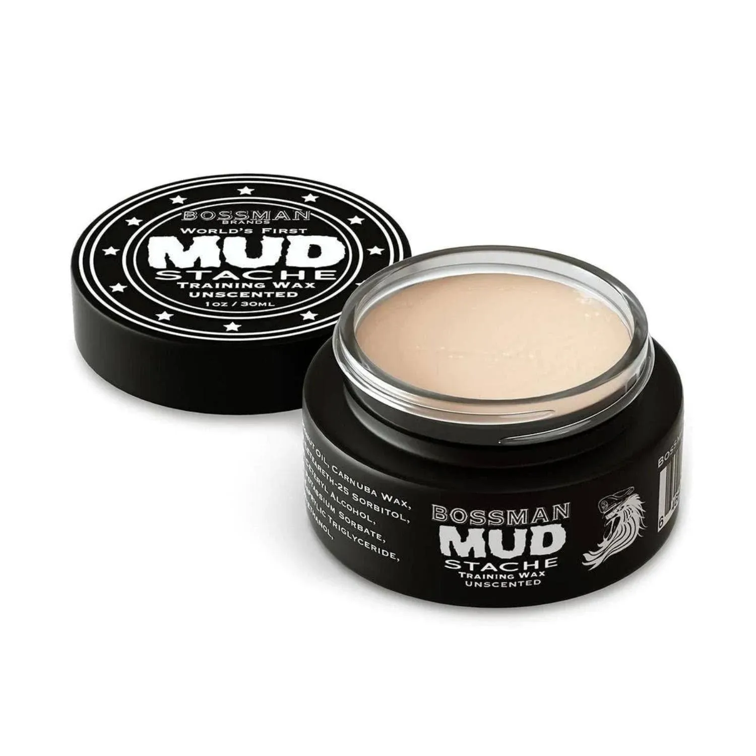 Bossman MUDstache Naked - No Colour Tint No Scent Moustache Training Wax - .2220ml