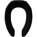 Bemis 1955CT-047 Black Elongated Commercial Plastic Open Front Toilet Seat